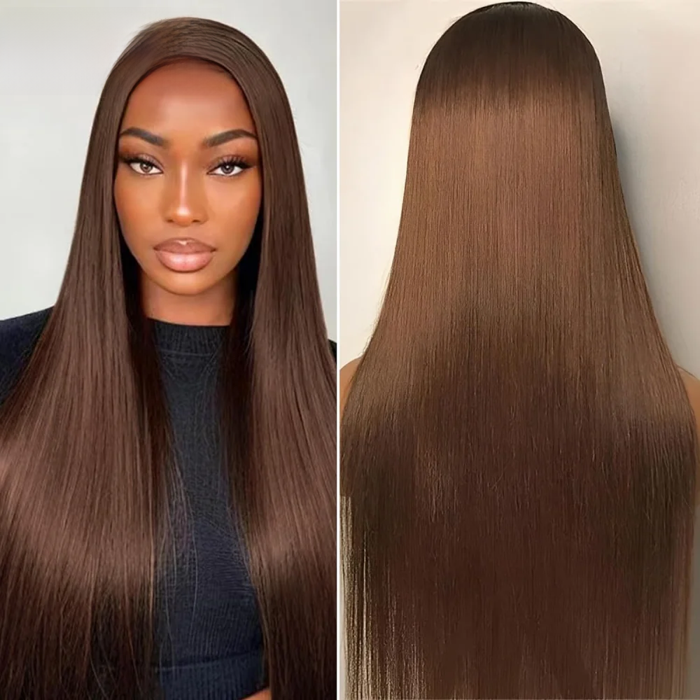 Brown Straight Transparent Lace Front