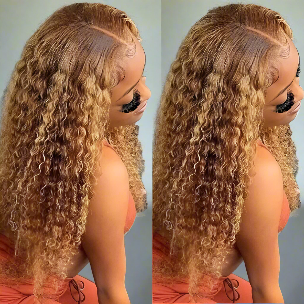 Highlight Lace Frontal Curly Human Hair