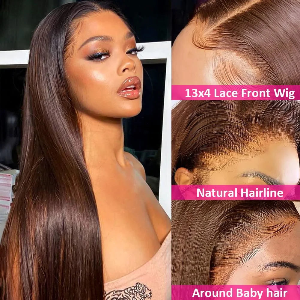Brown Straight Transparent Lace Front