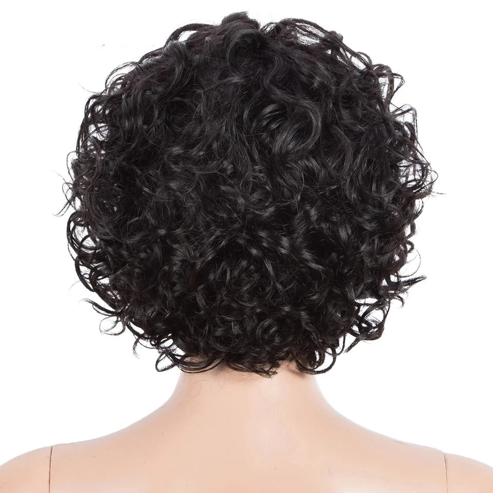 Pixie Kinky Curly Human Hair Wigs