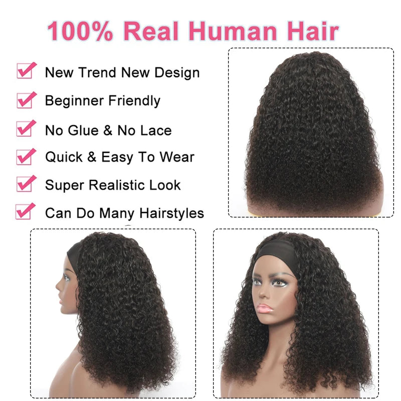 Headband Water Wave Human Hair