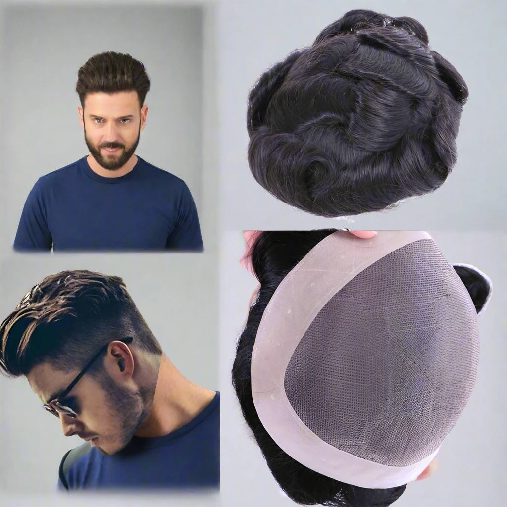 Men's Toupee Natural Virgin Human Hair