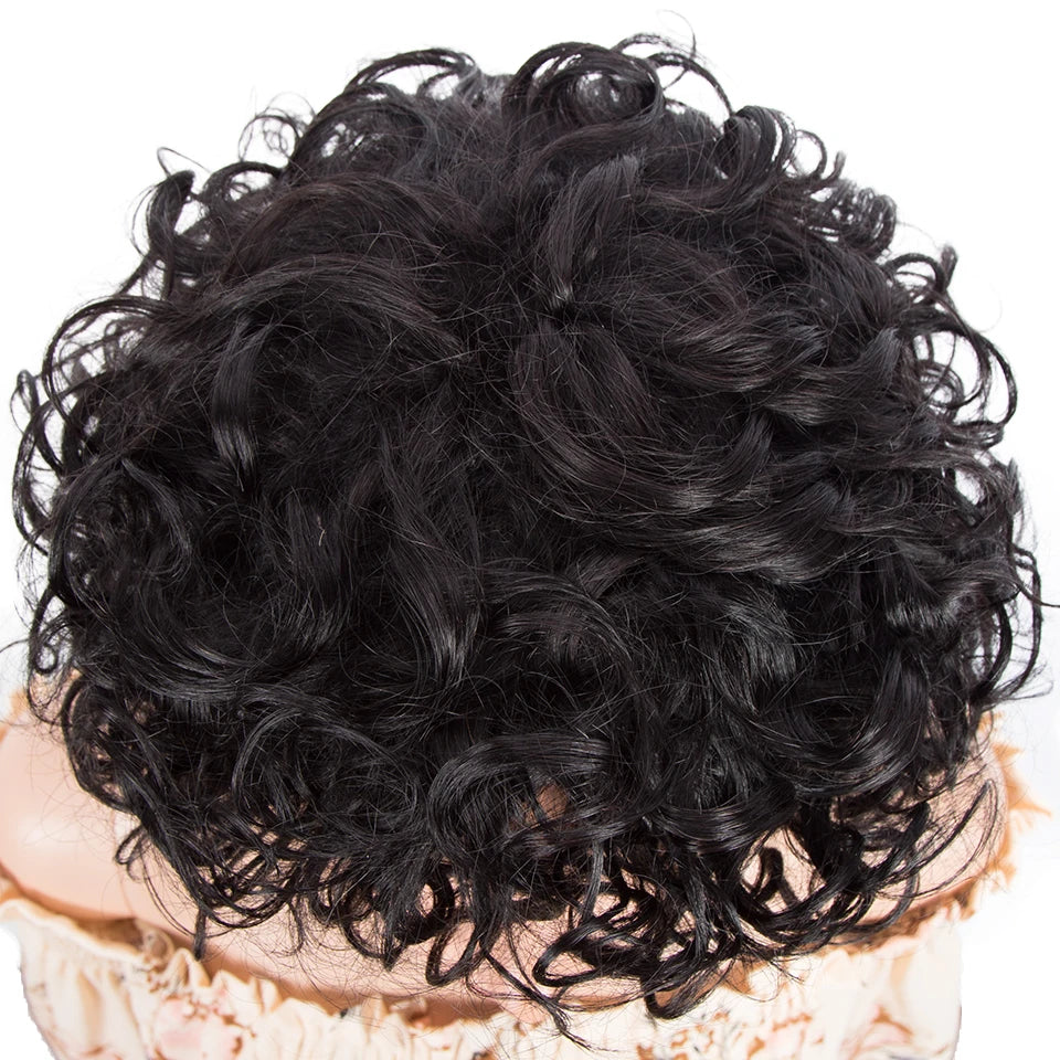 Pixie Kinky Curly Human Hair Wigs