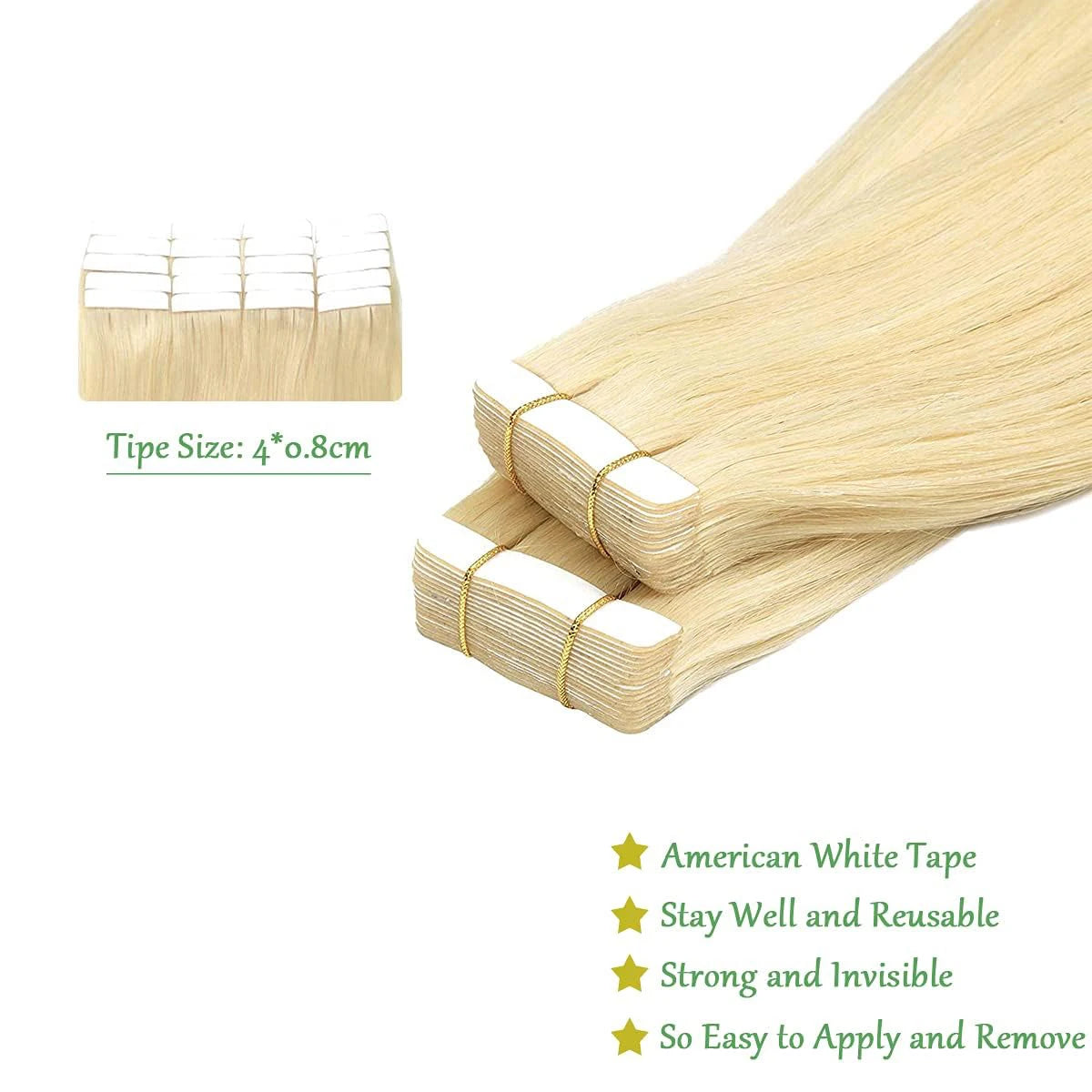 Bleach Blonde Tape In Hair Extensions