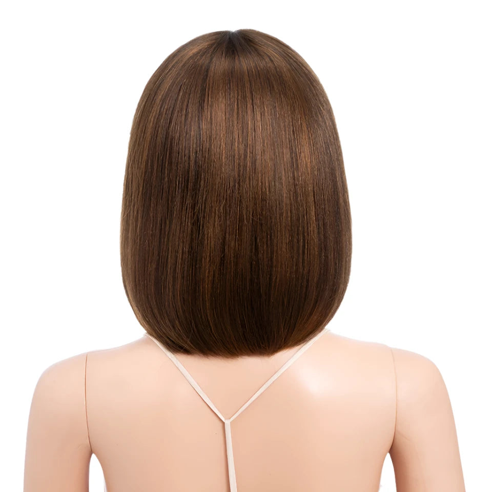 Straight Bob Human Hair Wigs With Bangs