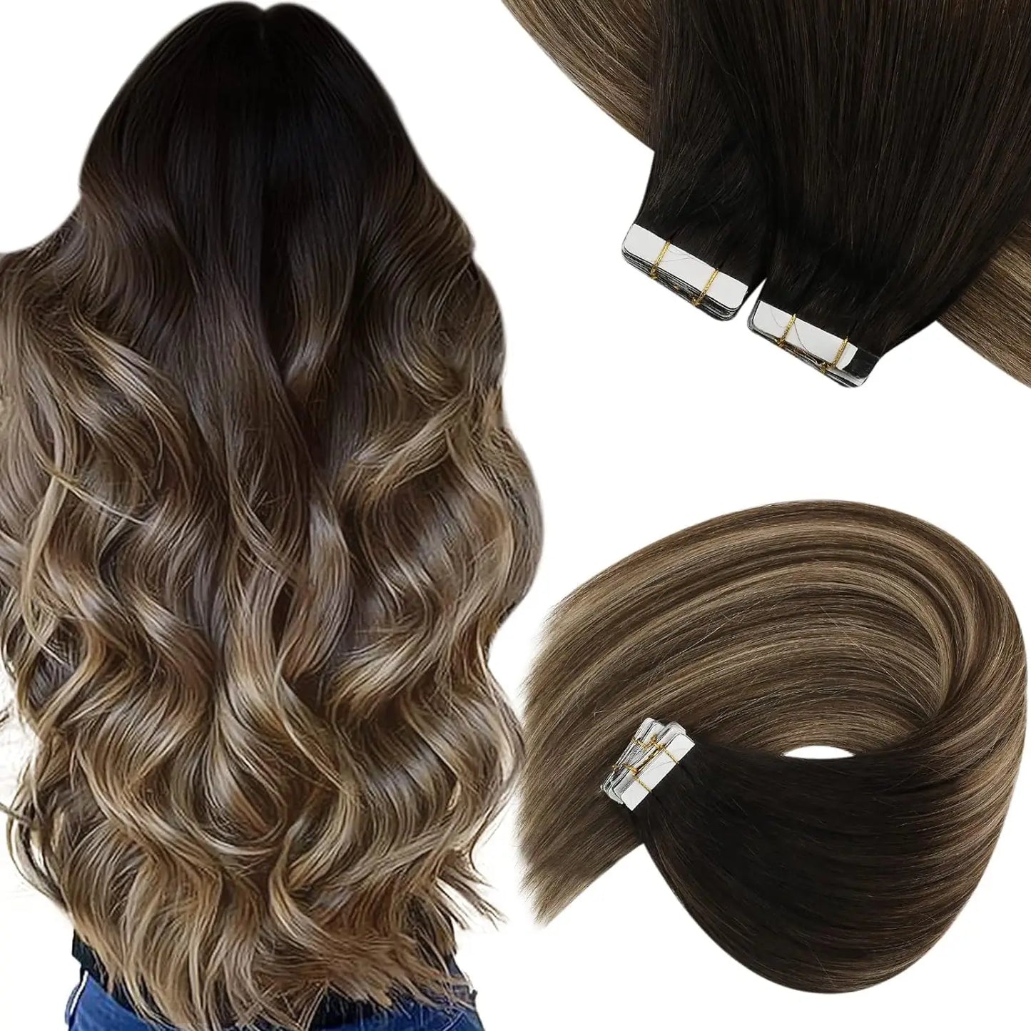 Straight Tape In Human Hair Extensions
