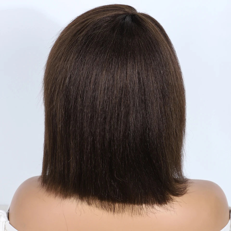 Kinky Straight Bob Glueless Human Hair Wigs