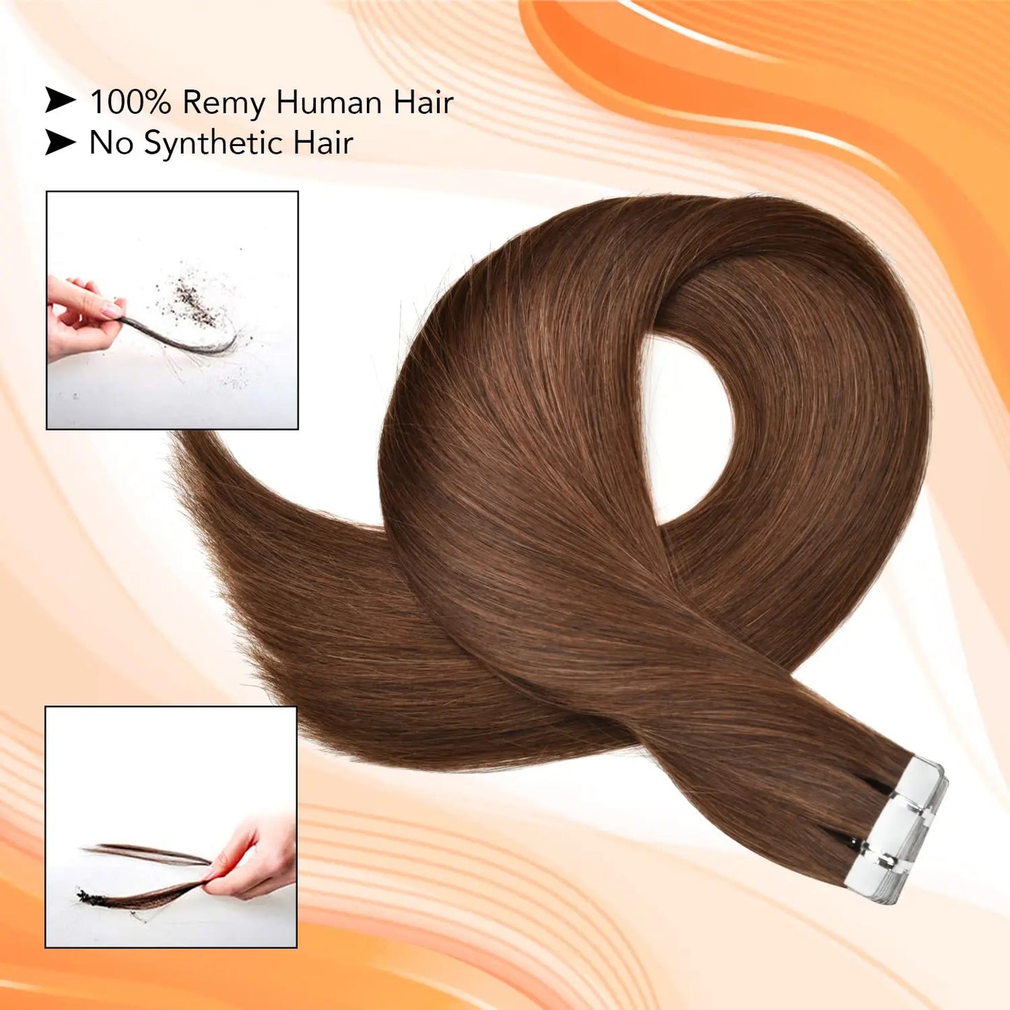Tape In Straight Human Hair Extensions
