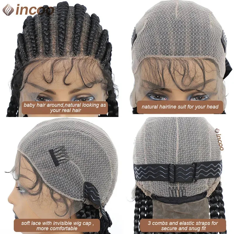 36" Synthetic Full Lace Braided Wigs