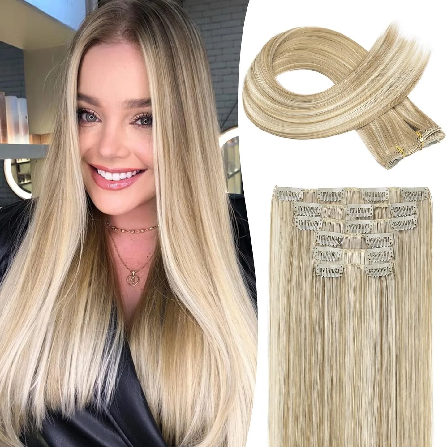 Hair Extension 6PCSlip Straight 24"