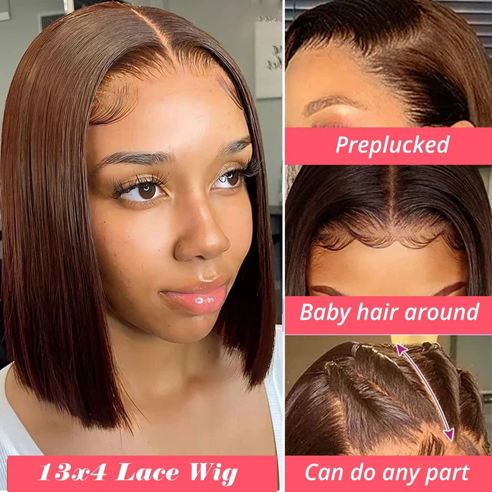 Brown Human Hair Lace Frontal Wig