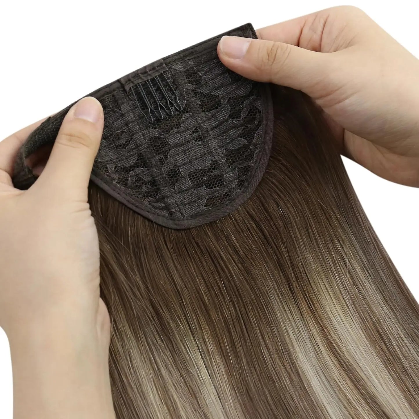 Real Human Hair Ombre Brown Ponytail