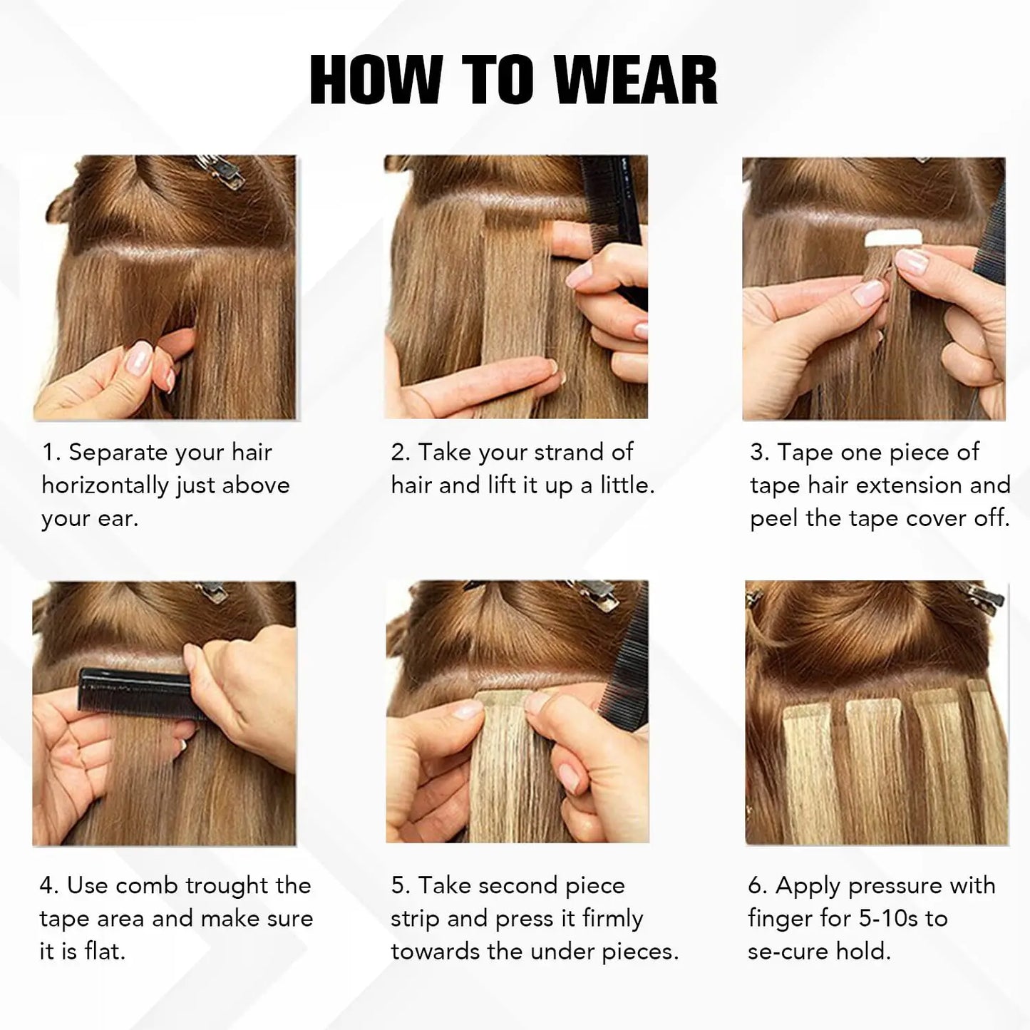 Tape In Straight Human Hair Extensions