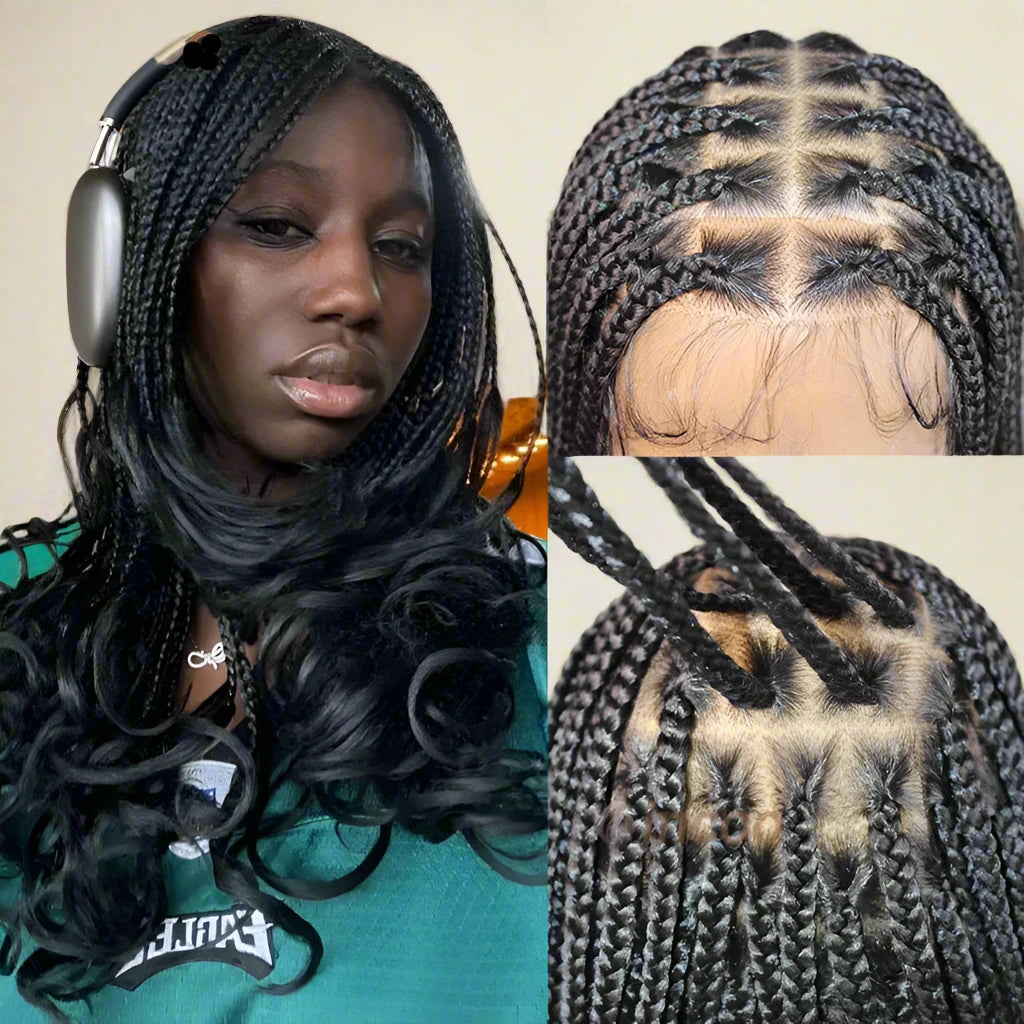 Synthetic Full Lace Front With Curly Ends