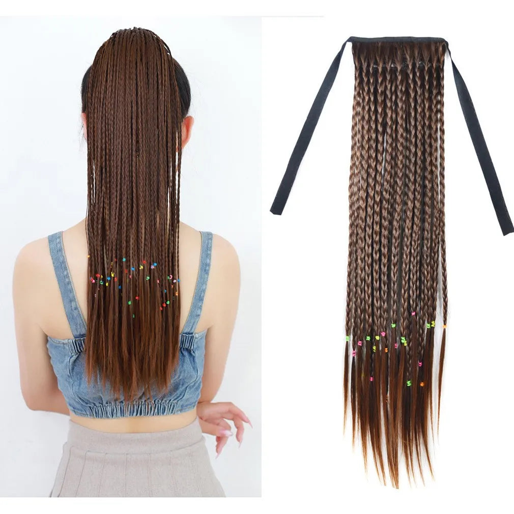 Natural Black Bundled FrenchTwisted Ponytails
