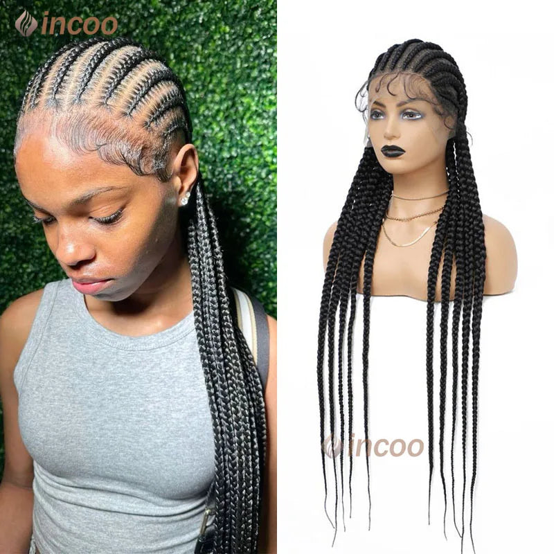 36" Synthetic Full Lace Braided Wigs