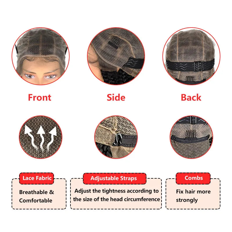 Full Lace Frontal Criss Cross Knotless Braids Wigs