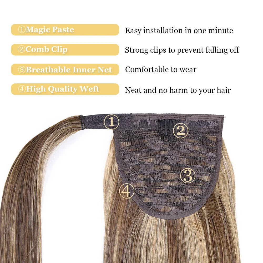 Human Hair Wrap Around Ponytail