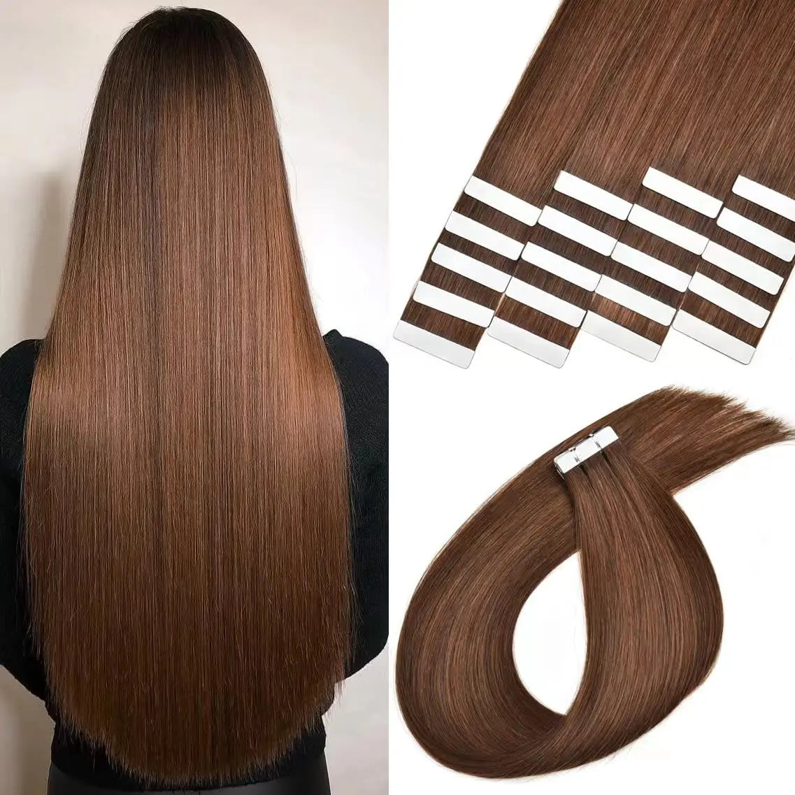 Tape In Straight Human Hair Extensions