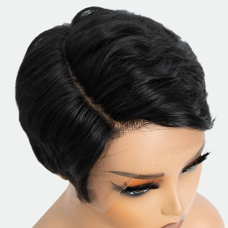 Pixie Lace Front Human Hair Wigs