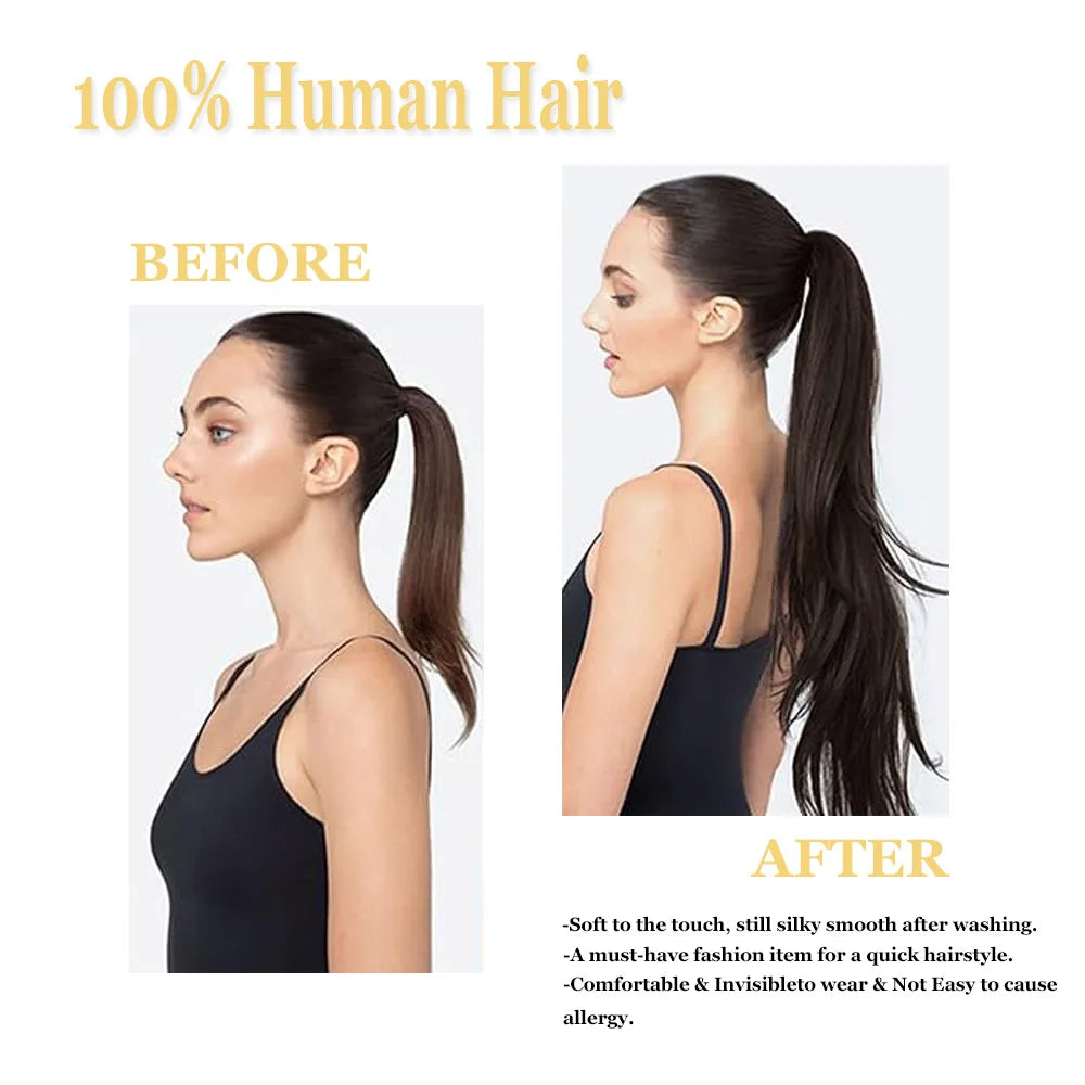 Human Hair Wrap Around Ponytail