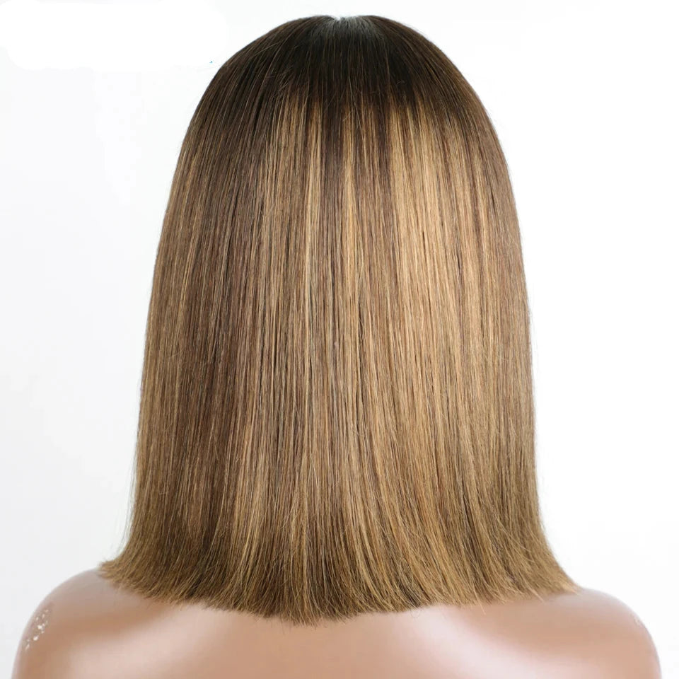 Straight Bob Wig T Part lace Human Hair