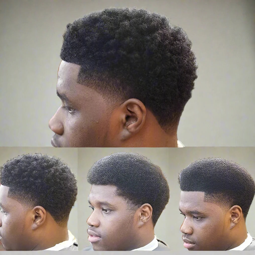 Mens Afro Toupee 100% Human Hair
