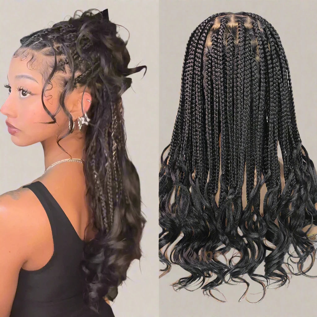 Synthetic Full Lace Front With Curly Ends