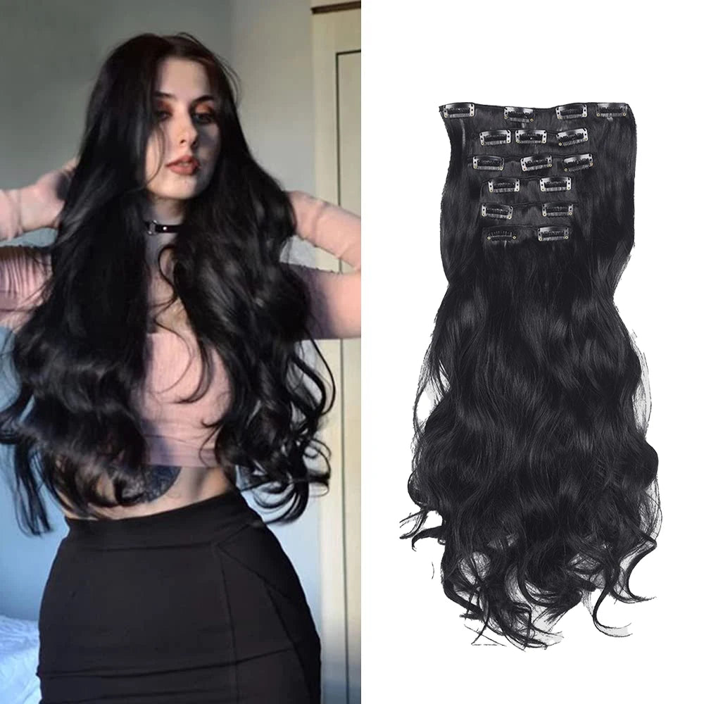 Synthetic Clip On Hair Extension