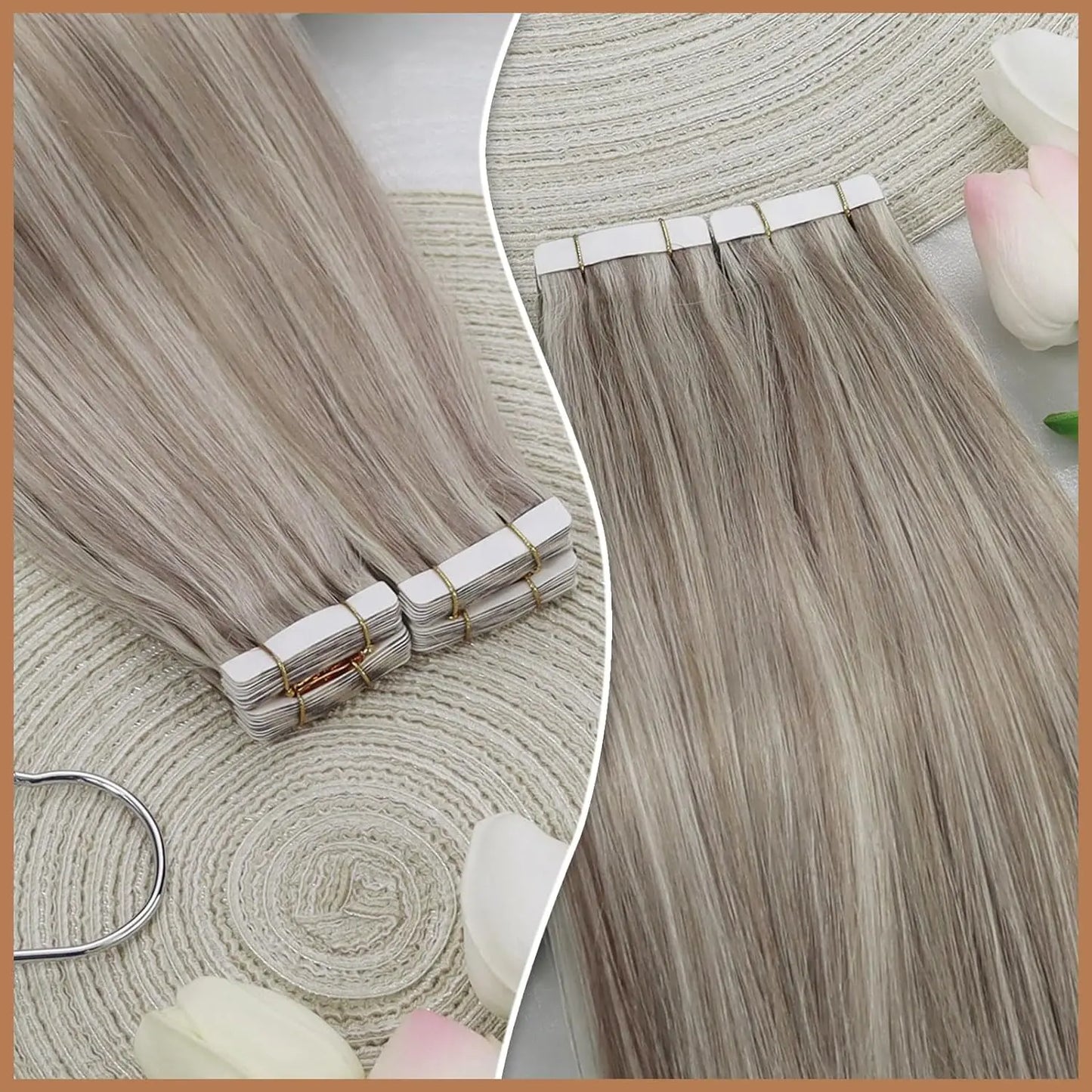 Straight Tape In Human Hair Extensions