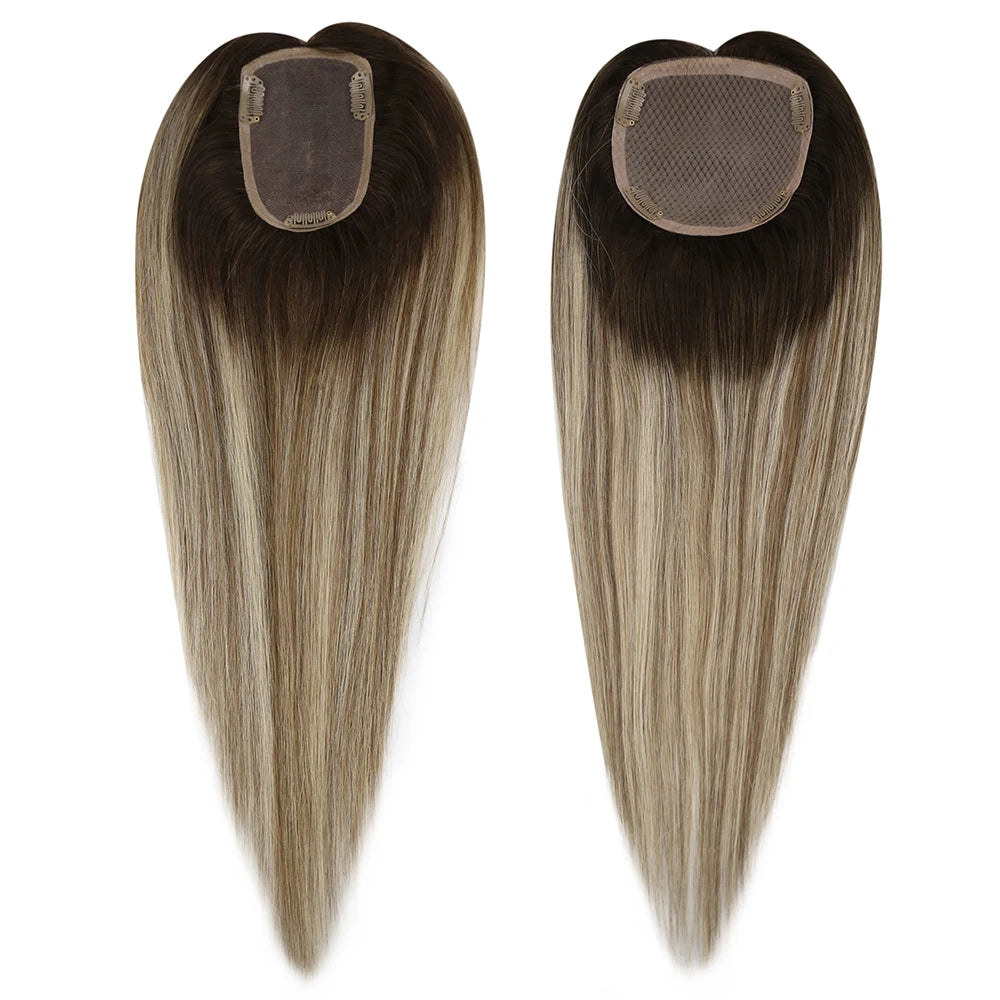 Hairpiece Mono Base Topper 100% Real Human Hair