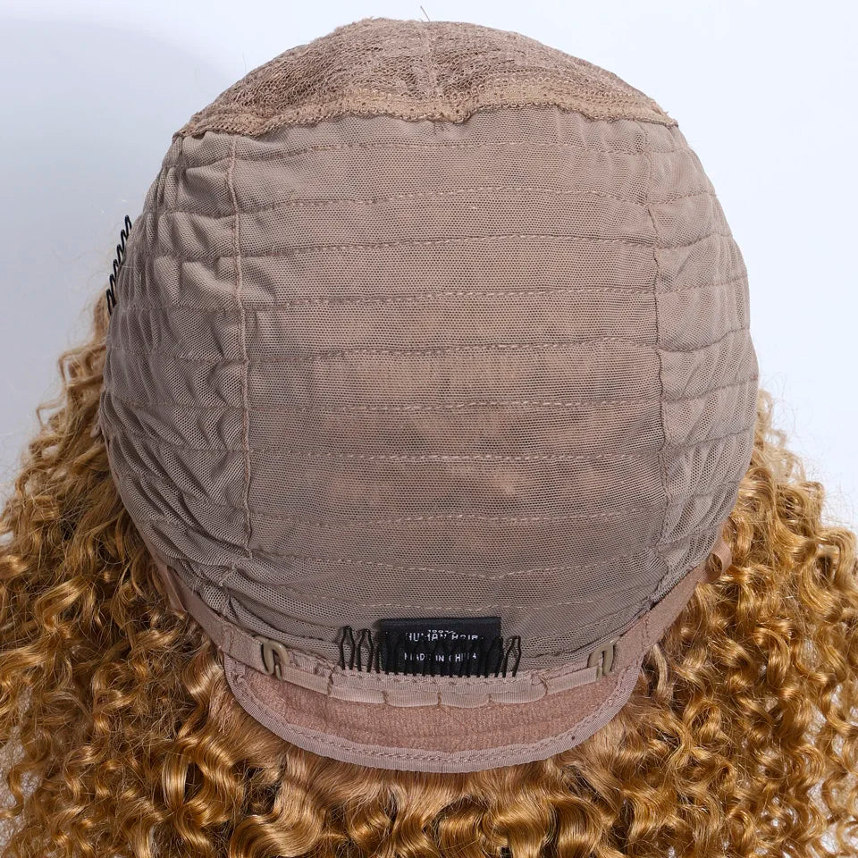 Blonde Afro Kinky Curly Human Hair Wig