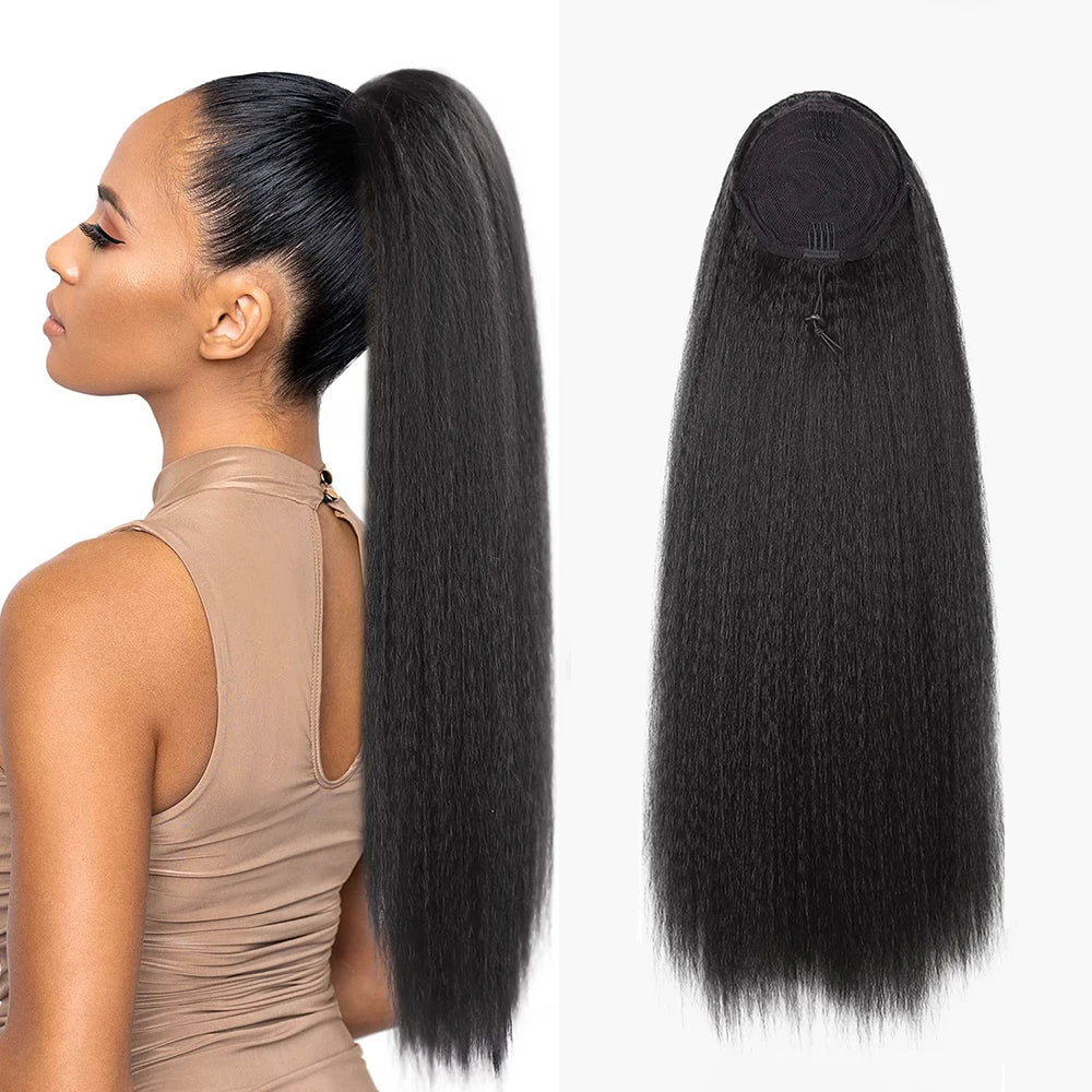 Yaki Kinky Straight Ponytail Hair Extension