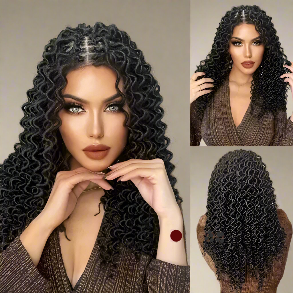 Curly Braided Wig With Baby Hair