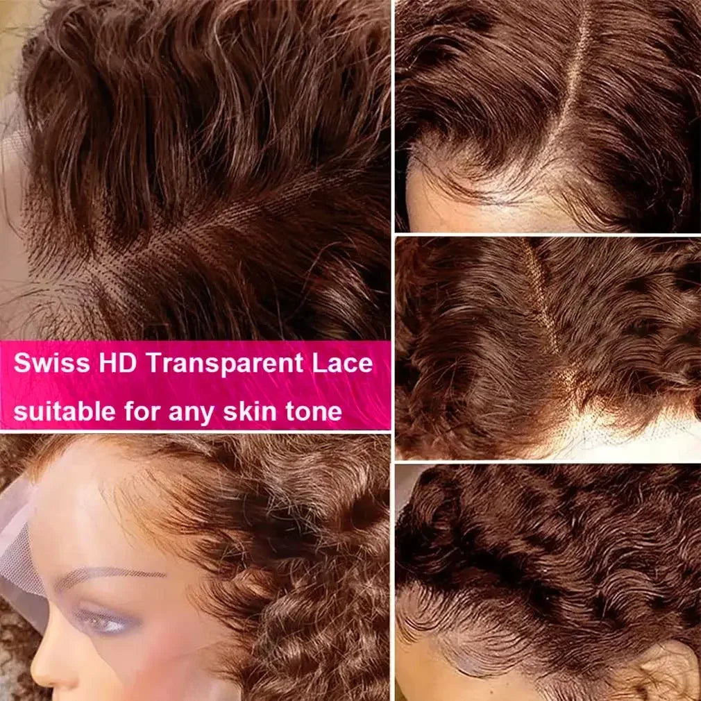 Chocolate Brown Kinky Curly Lace Frontal